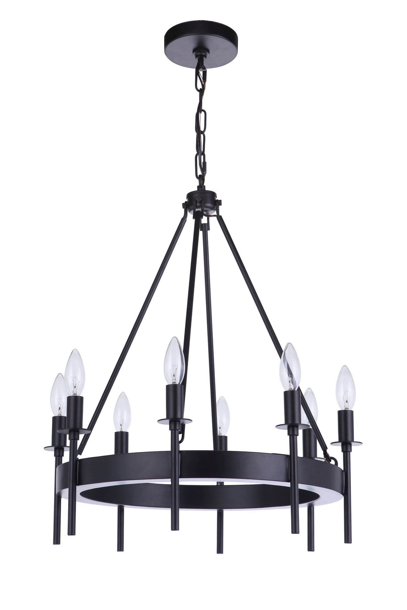 54328-FB-Craftmade Lighting-Larrson - 8 Light Chandelier-Flat Black Finish    -Traditional Installation