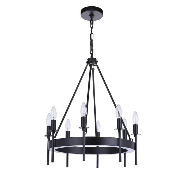 54328-FB-Craftmade Lighting-Larrson - 8 Light Chandelier-Flat Black Finish    -Traditional Installation