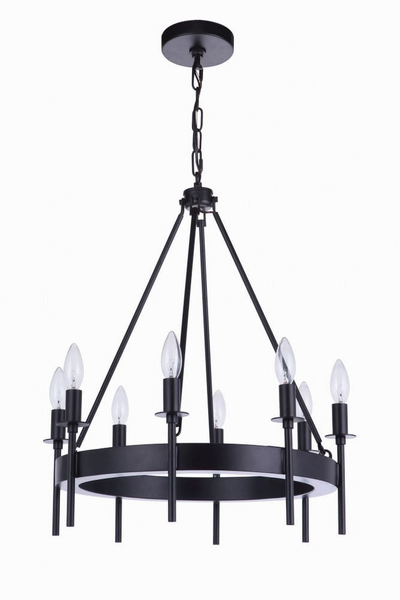54328-FB-Craftmade Lighting-Larrson - 8 Light Chandelier-Flat Black Finish    -Traditional Installation