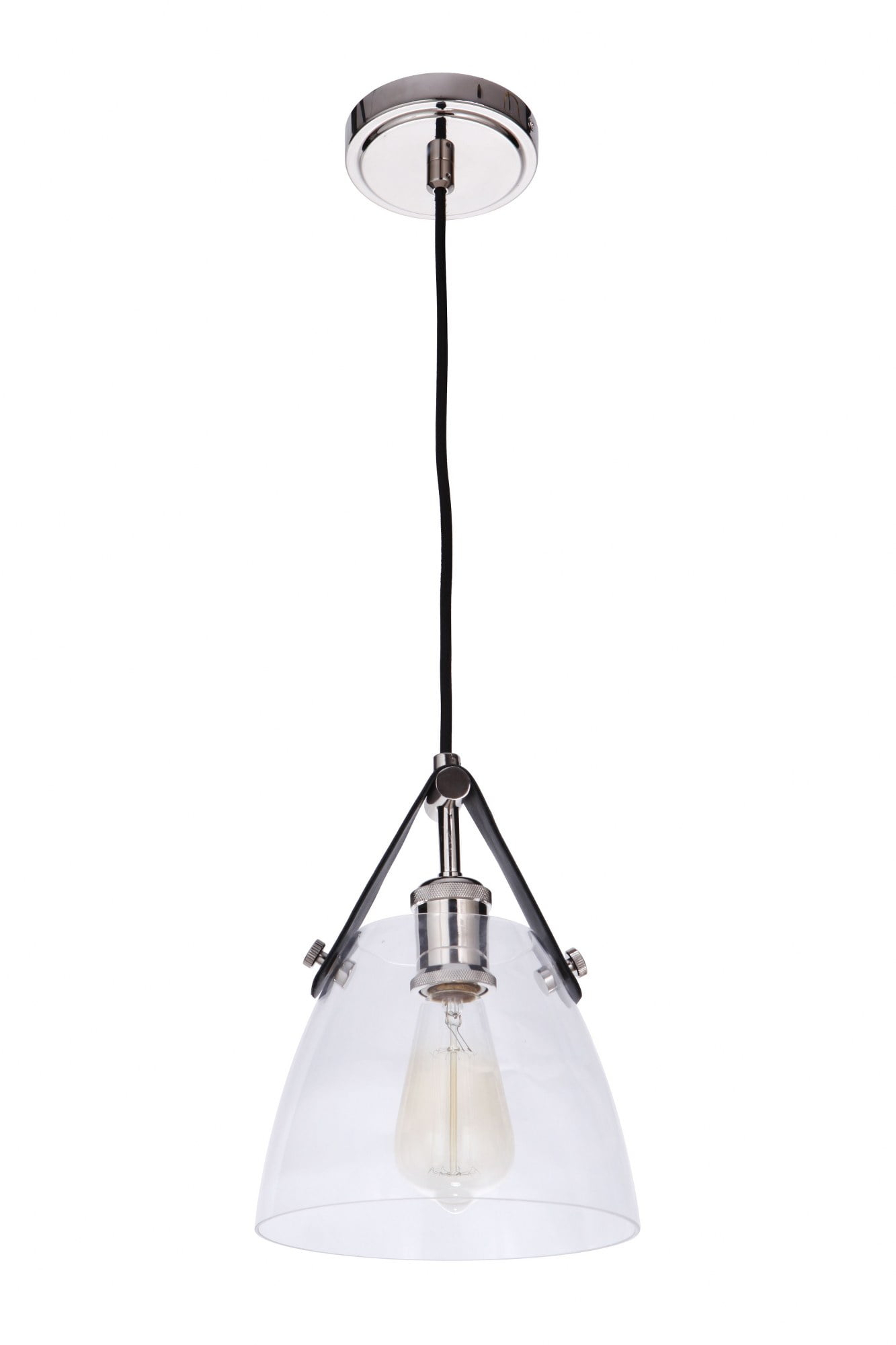 51391-PLN-Craftmade Lighting-Hagen - One Light Pendant - 7.87 inches wide by 11 inches high-Polished Nickel Finish    -Traditional Installation