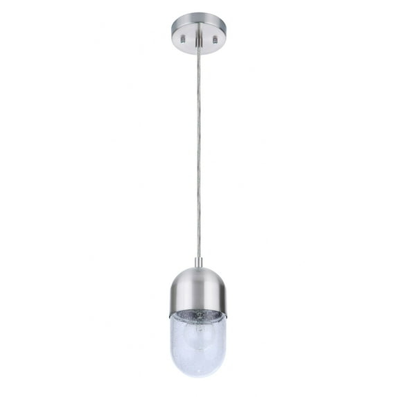 55091-BNK-Craftmade Lighting-Pill - 1 Light Mini Pendant-Brushed Polished Nickel Finish    -Traditional Installation
