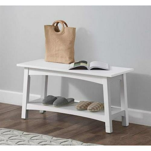 Alaterre Craftsbury 36 in. Sturdy Pine Wood Entryway Bench, Open Design Accent Furniture, Gray