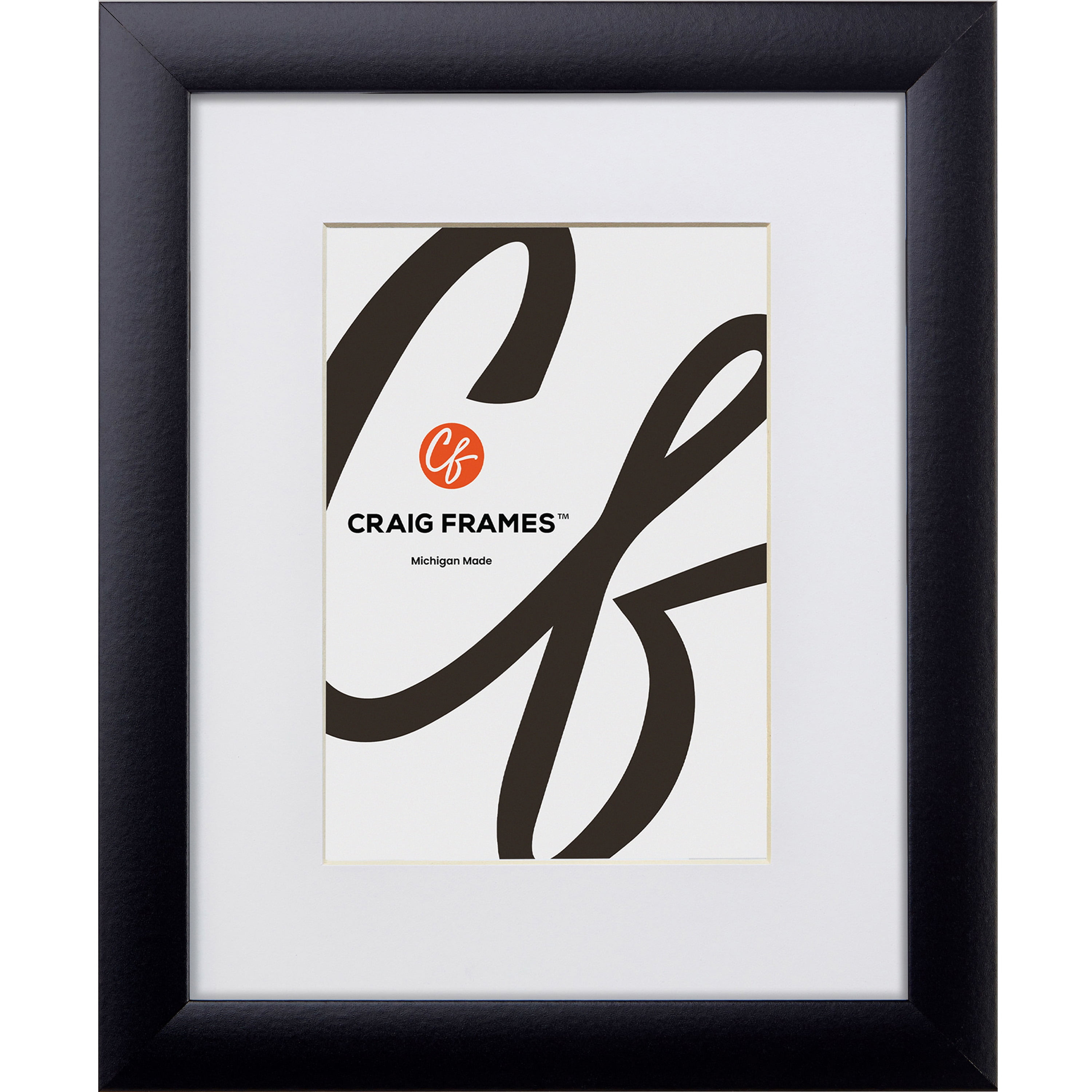 Craig Frames 1WB3BK 17 x 22 Inch Black Picture Frame Matted to Display a 13 x 19 Inch Photo
