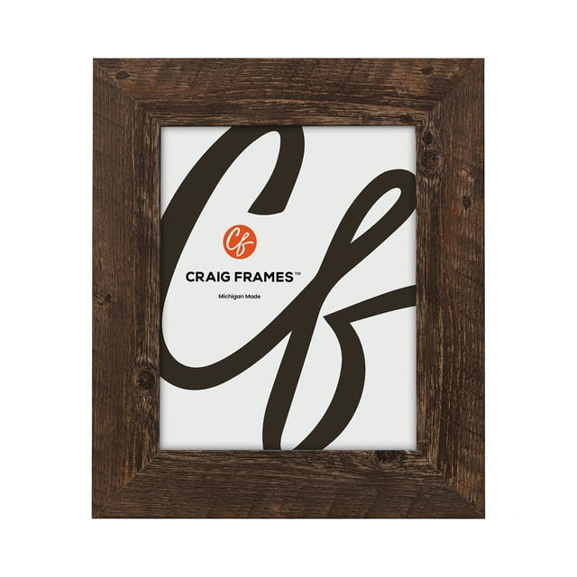 Craig Frames American Barn, 11x15 inch Picture Frame, Faux Brown Oak Barnwood