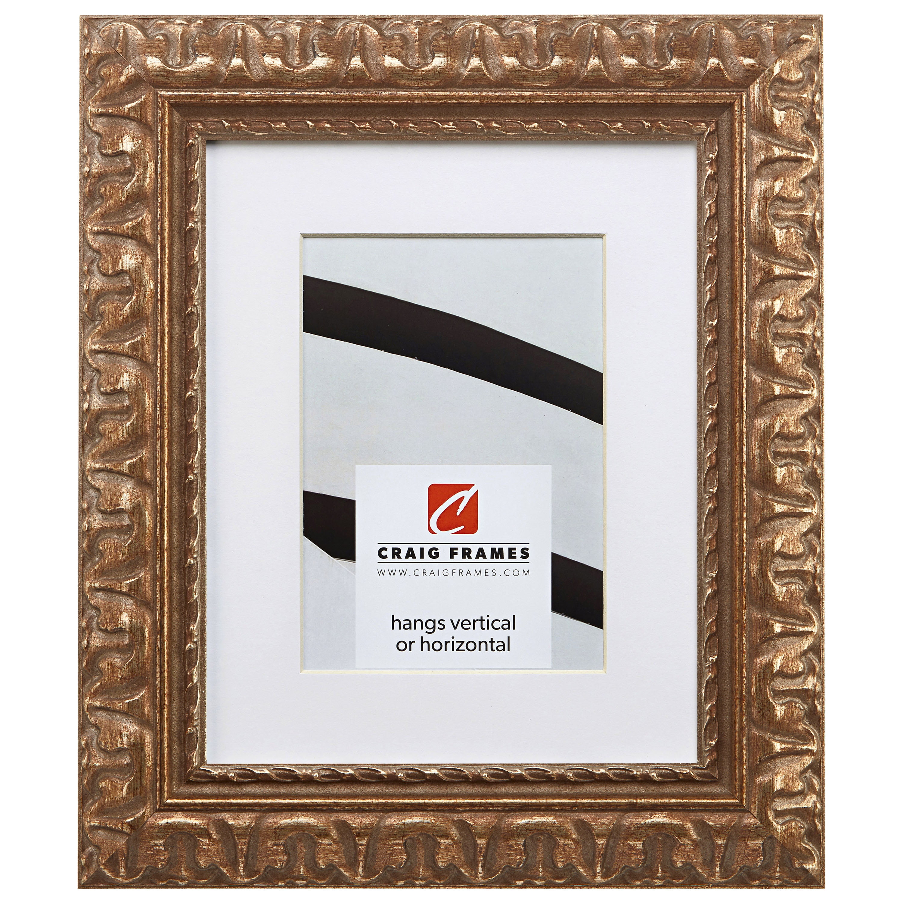 Craig Frames Bravado Ornate, 24x36 inch Antique Bronze Picture Frame Matted for a 20x30 Photo