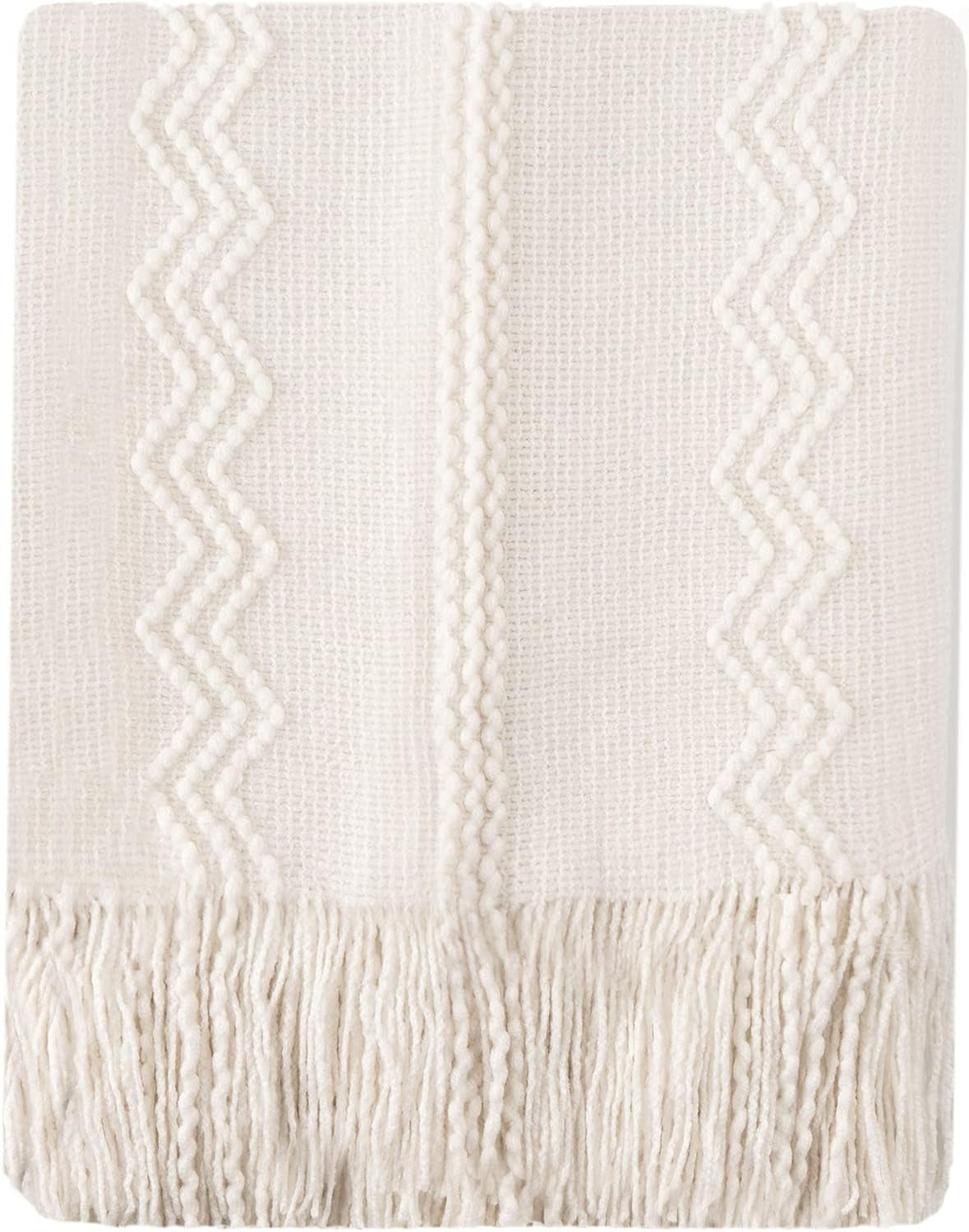 Battilo Home Throw Blanket For Couch, Solid Throw Blanket For Home Decor, Knit Throw Blankets For Bed, 50"X60"
