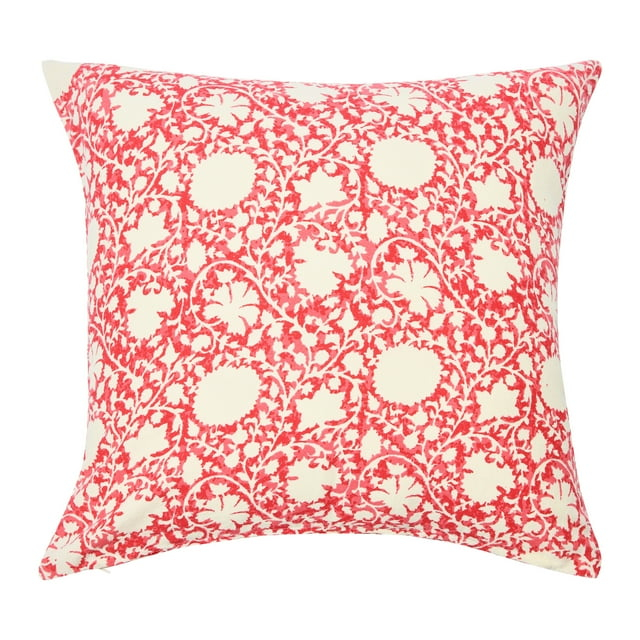 Creative Co-Op 20" Square Ivy Print Cotton Pillow Cover