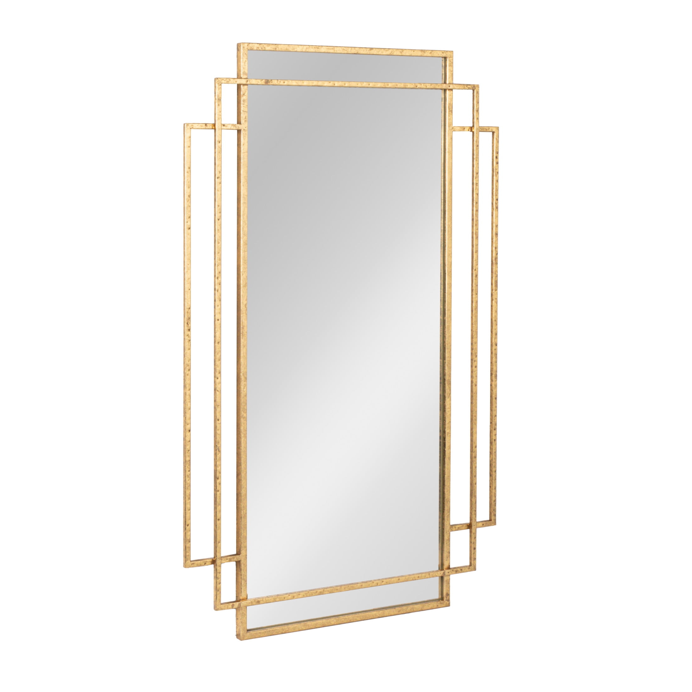 Creative Co-Op Metal Wall Mirror with Geometric Framework, Gold
