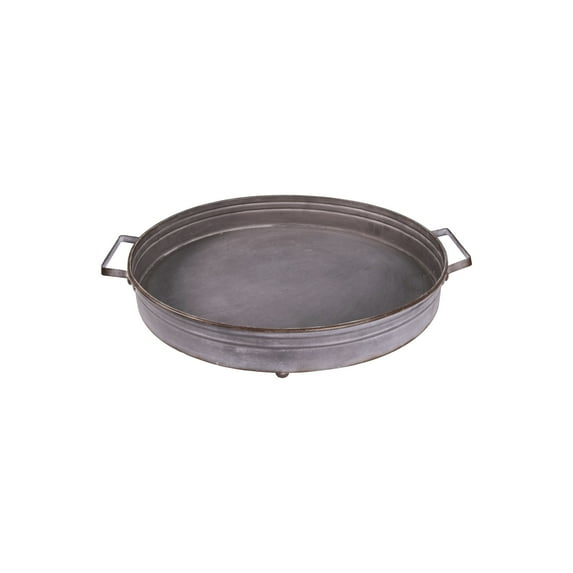 Creative Co-Op Round Decorative Iron Tray with Handles