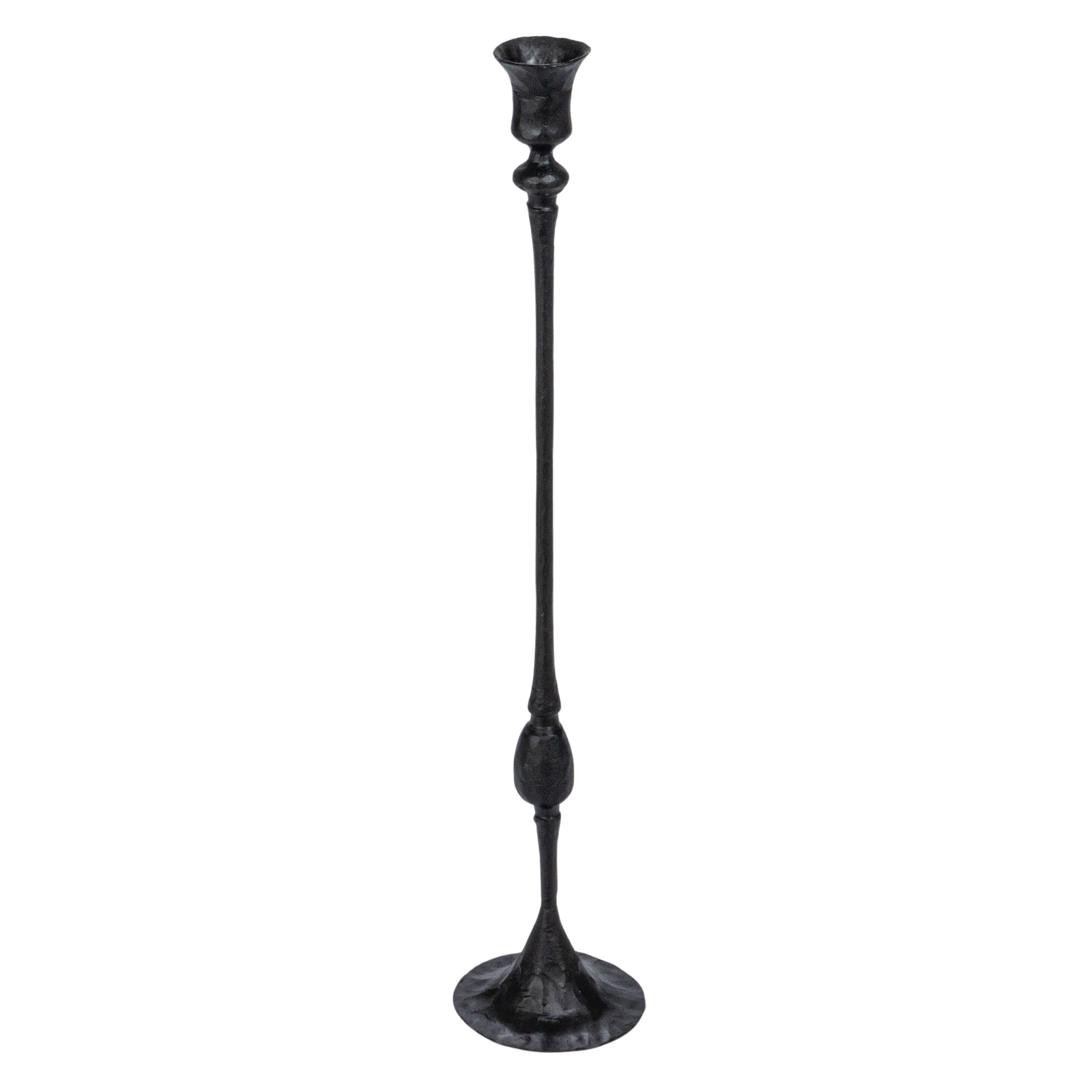 Creative Co-Op Tall Decorative Hand-Forged Metal Taper Holder, Black