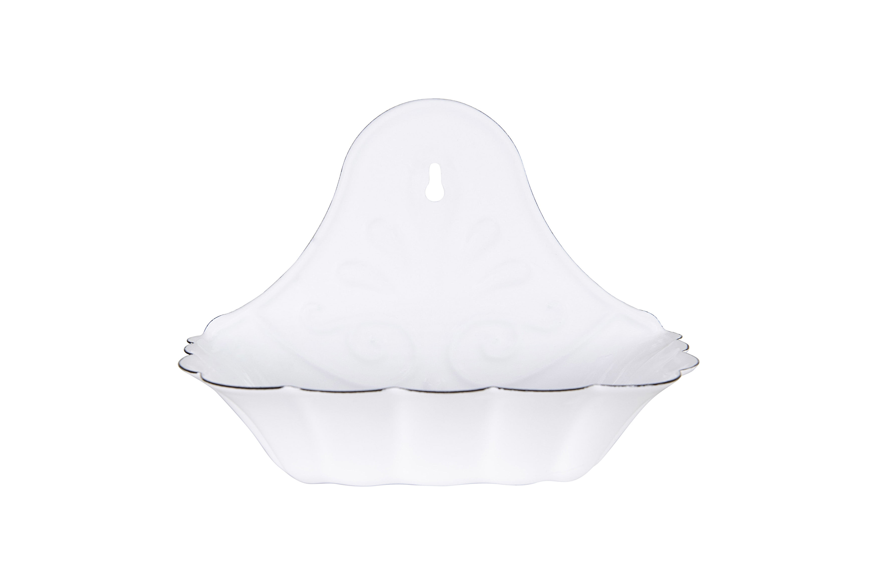 Creative Co-Op White Metal Wall-Mounted Soap Dish