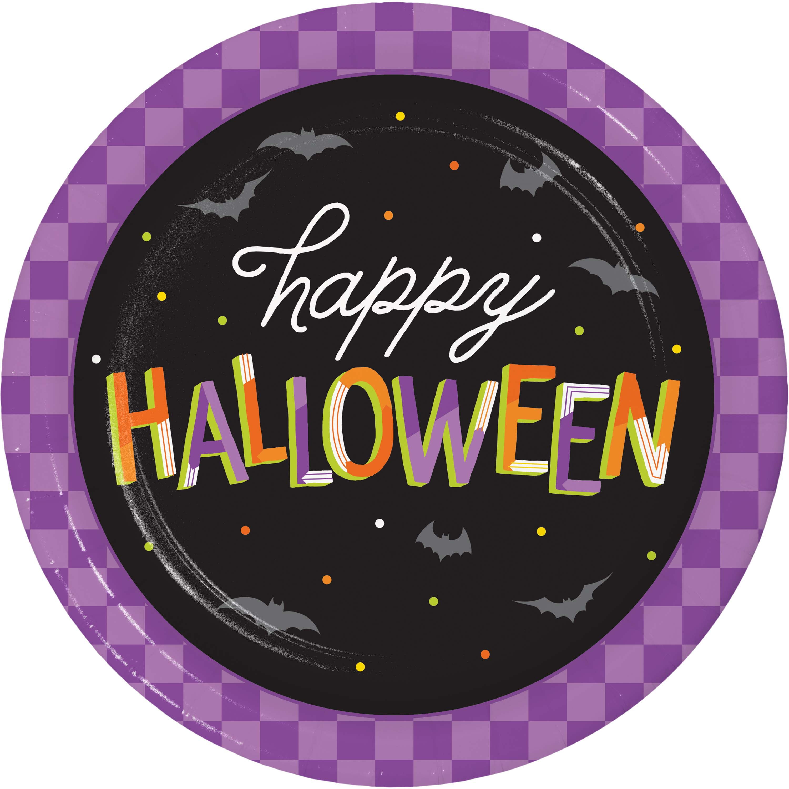 Creative Converting Creative Converting Retro Happy Halloween Paper Plates, 24 ct