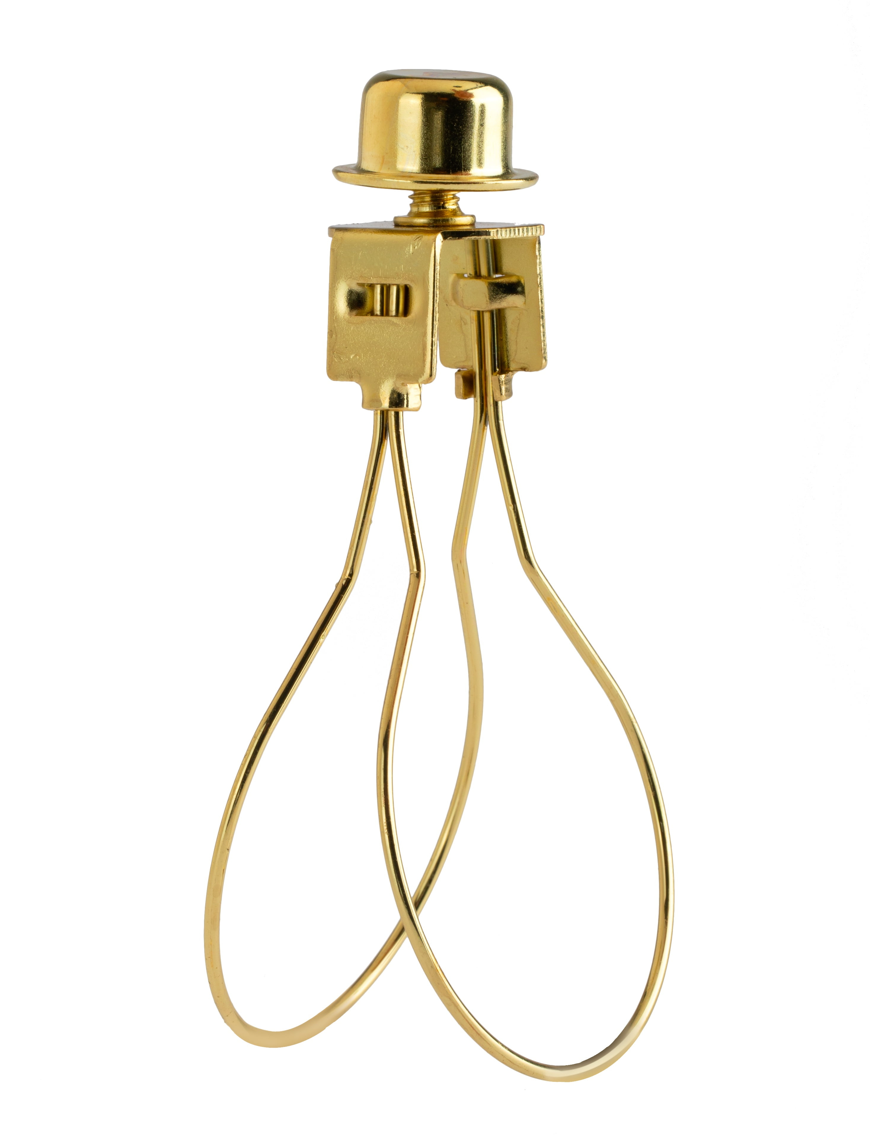 Creative Hobbies Lamp Shade Light Bulb Clip Adapter Clip on with Shade Attaching Finial Top, Gold Color