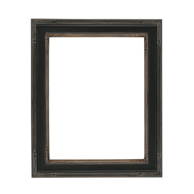 Creative Mark Plein Air Museum Collection Nouveau Picture Frame Solid Wood Composition Hand-Leafed Museum Quality Closed Corner  - Black/Gold 8x10