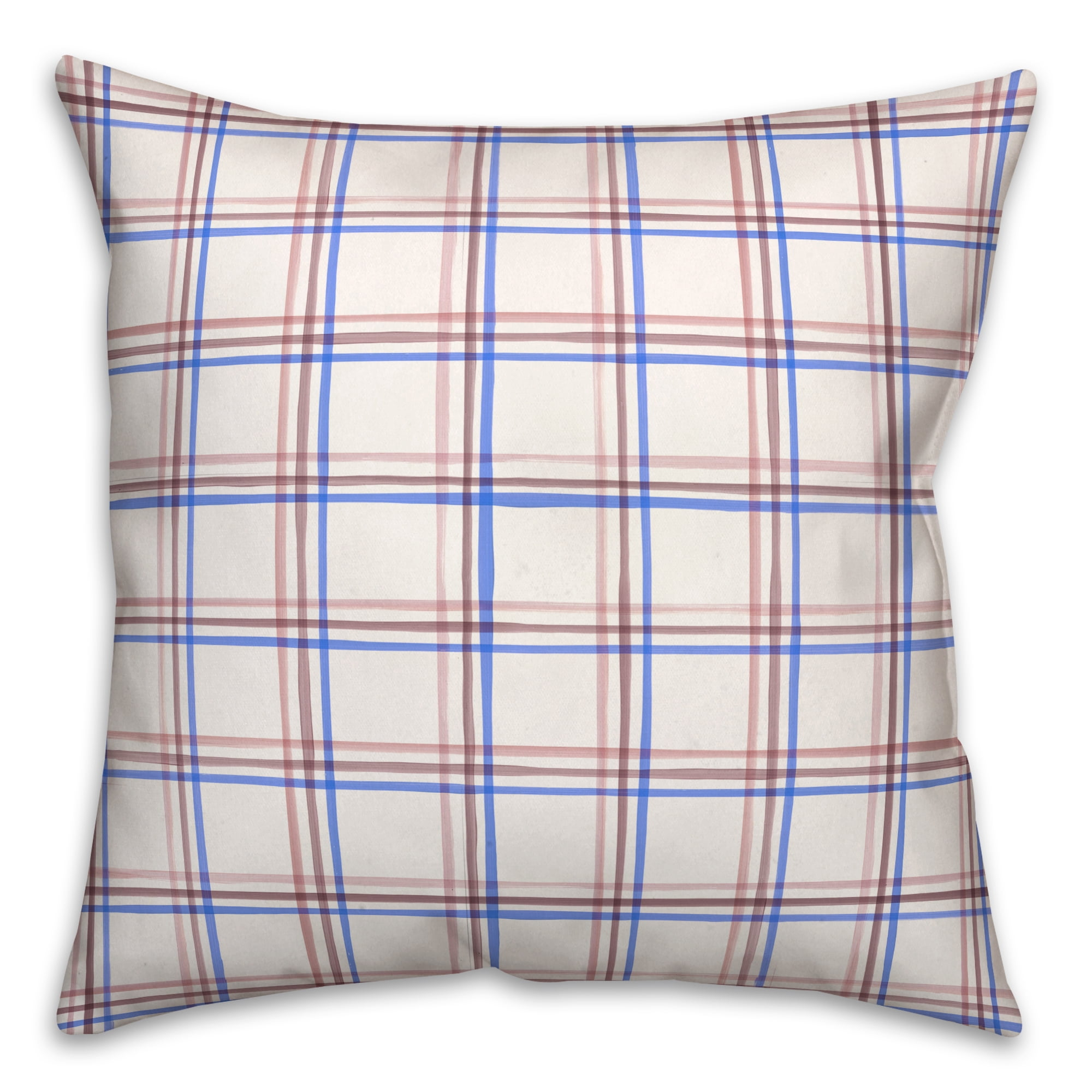 Plaid Indoor/Outdoor Reversible Throw Pillow
