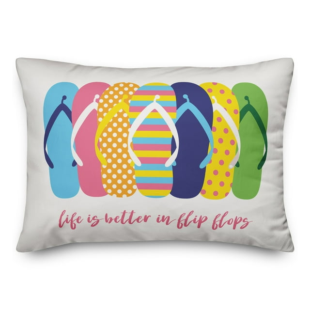 Creative Products Life is Better in Flip Flops 14x20 Spun Poly Pillow