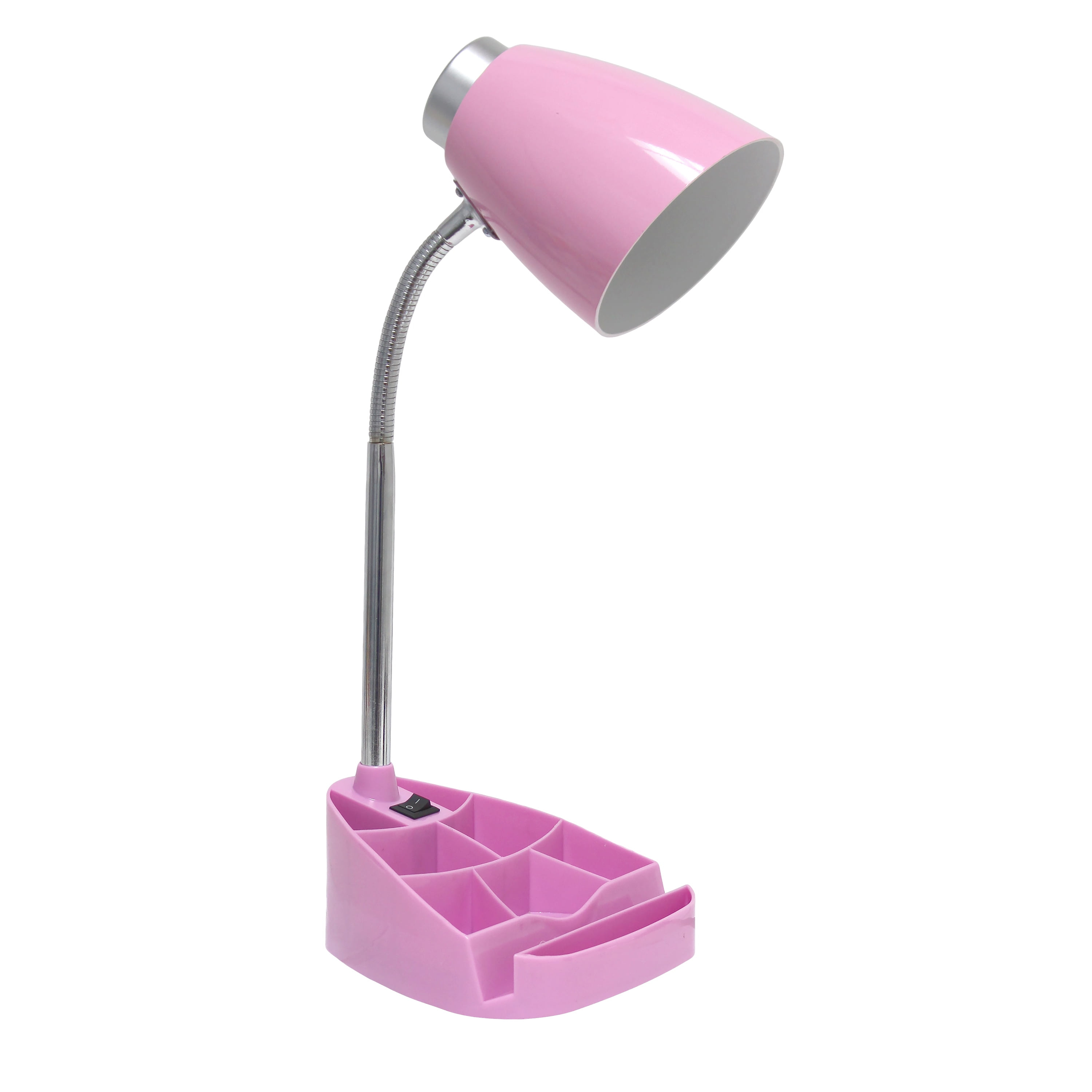 Creekwood Home 18.5" Pink Flexible Gooseneck Organizer Plastic Desk Lamp