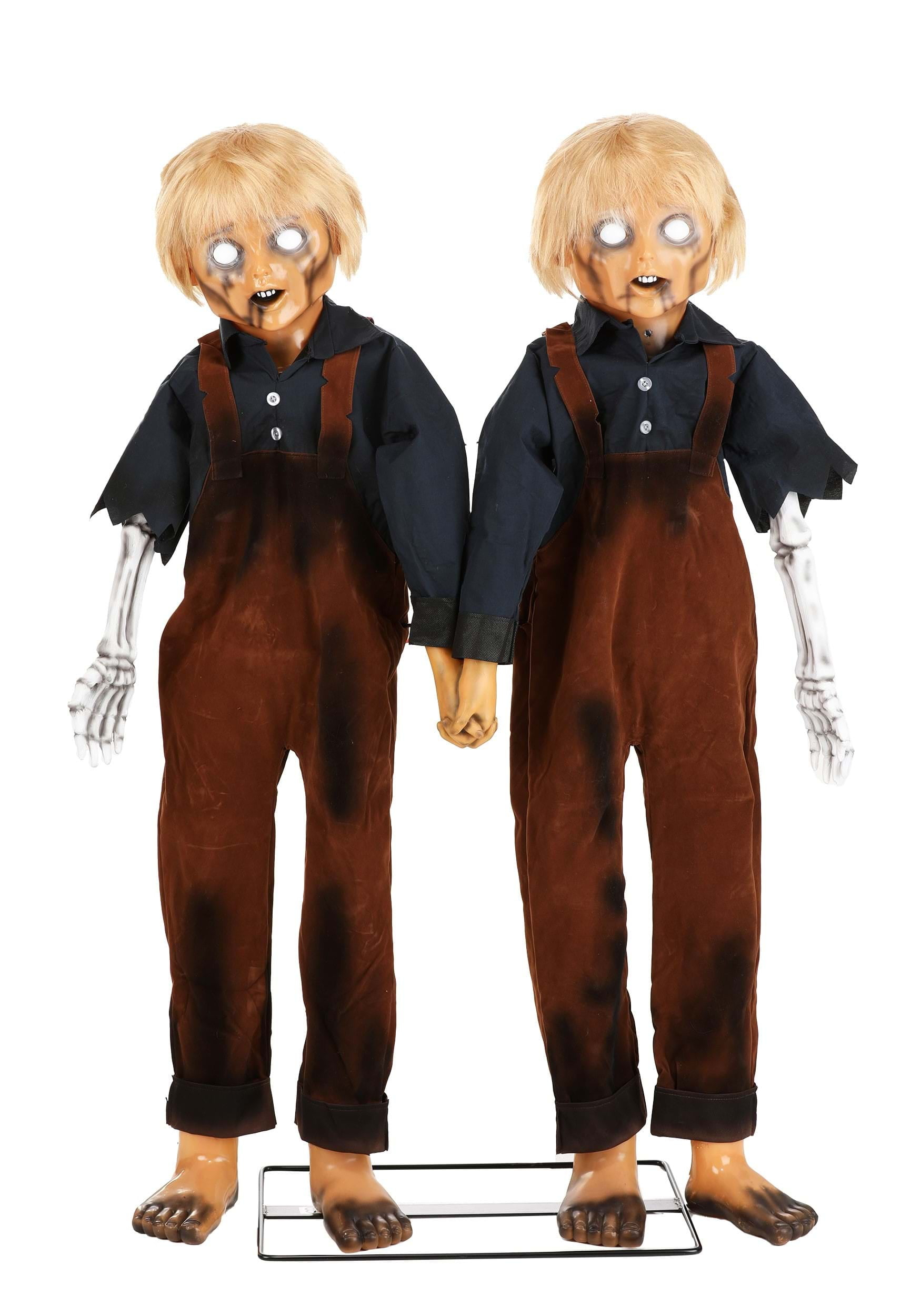 Creepy Twin Boys Animatronic Decoration