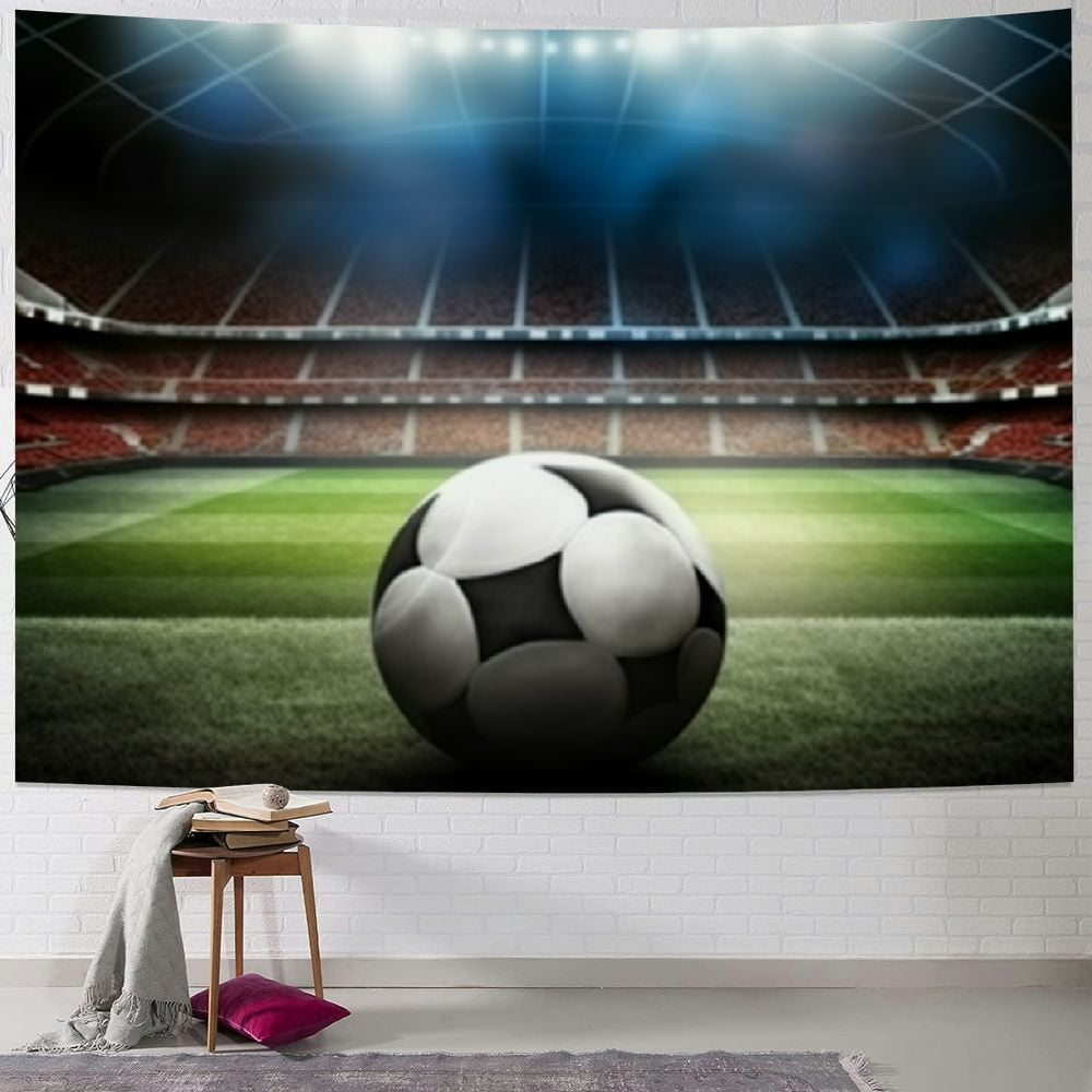 Creowell Soccer Decor Tapestry, Football Sports Tapestry Wall Hanging for Boys Bedroom, Small Tapestries Poster Blanket College Dorm Home Decorations  40x60inch