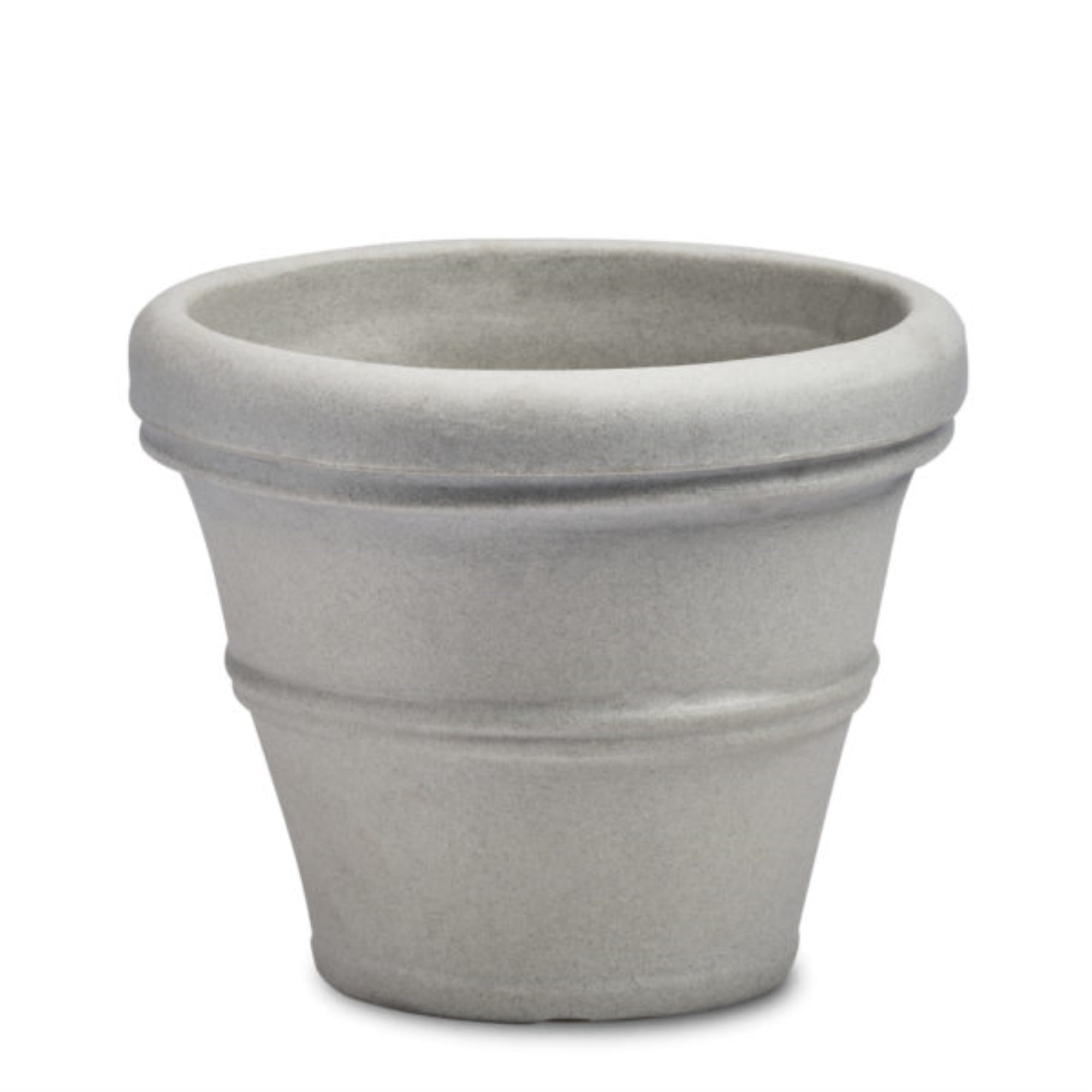 Crescent Garden Brunello Classic Rolled-Rim Plant Pot, Weathered Concrete, 20in