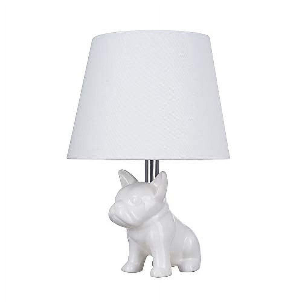 Bulldog Ceramic Table Lamp - White
