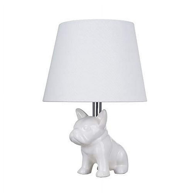 Bulldog Ceramic Table Lamp - White