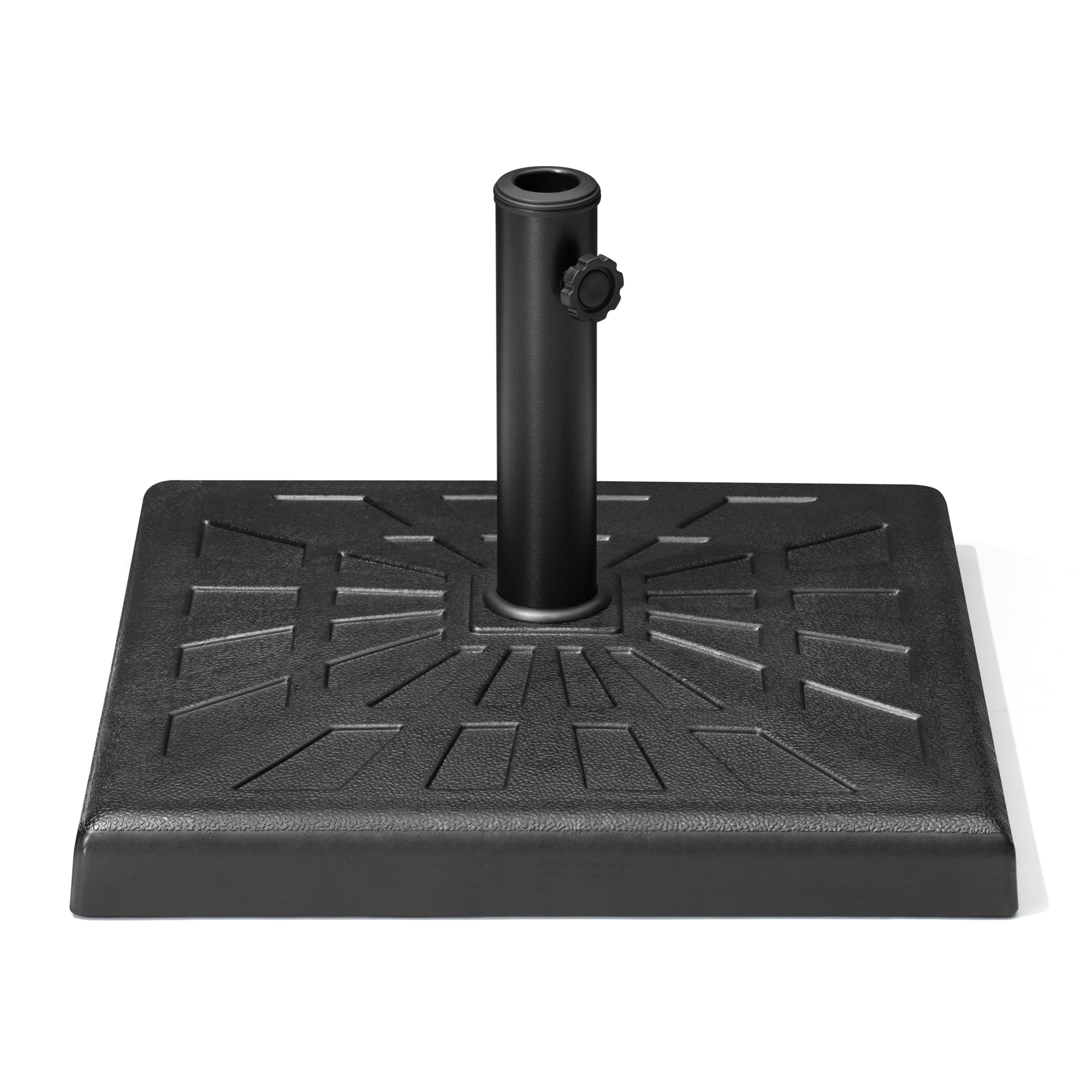 Crestlive Products 42.5 lbs Heavy Duty Square Concrete Patio Umbrella Base with 2 Wheels, Black