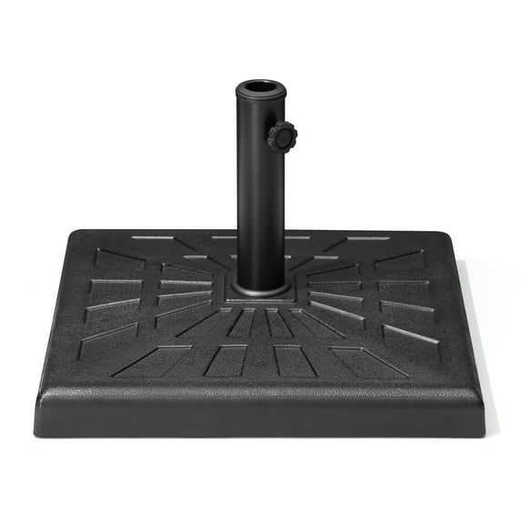 Crestlive Products 42.5 lbs Heavy Duty Square Concrete Patio Umbrella Base with 2 Wheels, Black