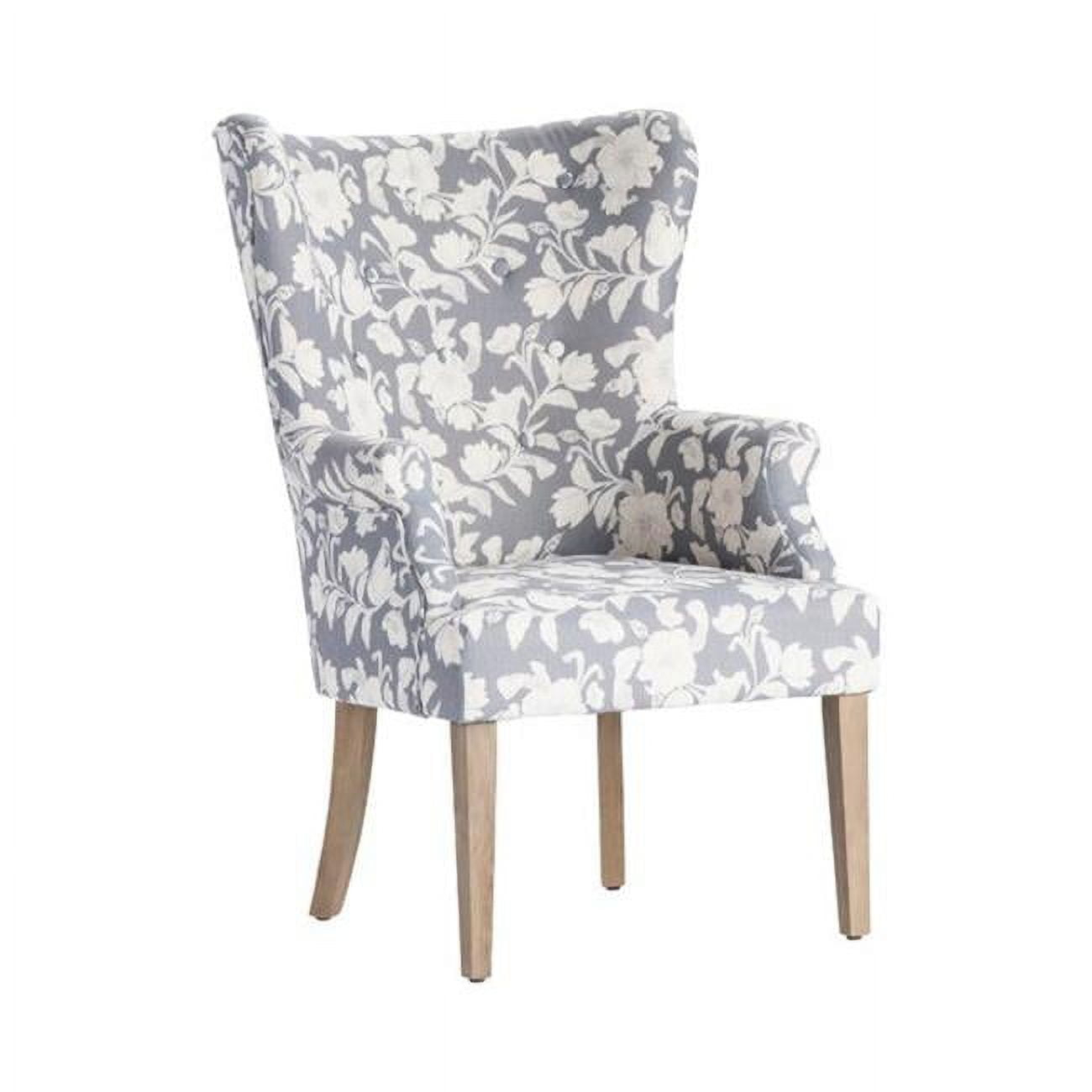 Crestview Collection Heatherbrook Fabric Upholstered Wingback Chair in Gray