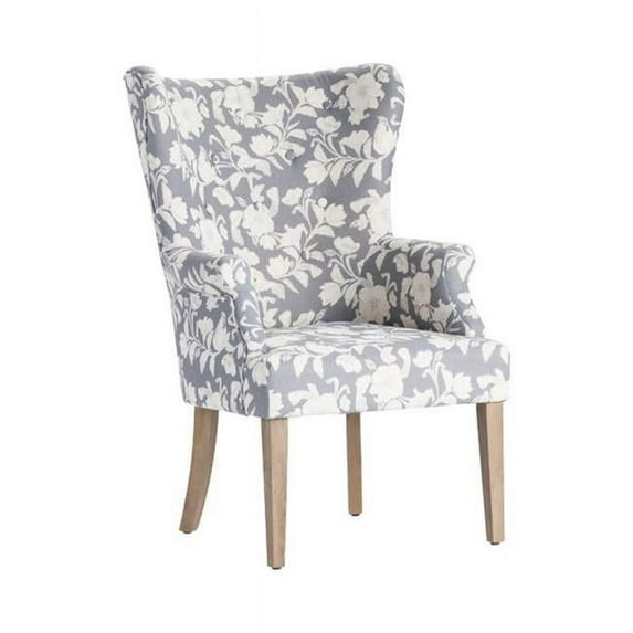 Crestview Collection Heatherbrook Fabric Upholstered Wingback Chair in Gray