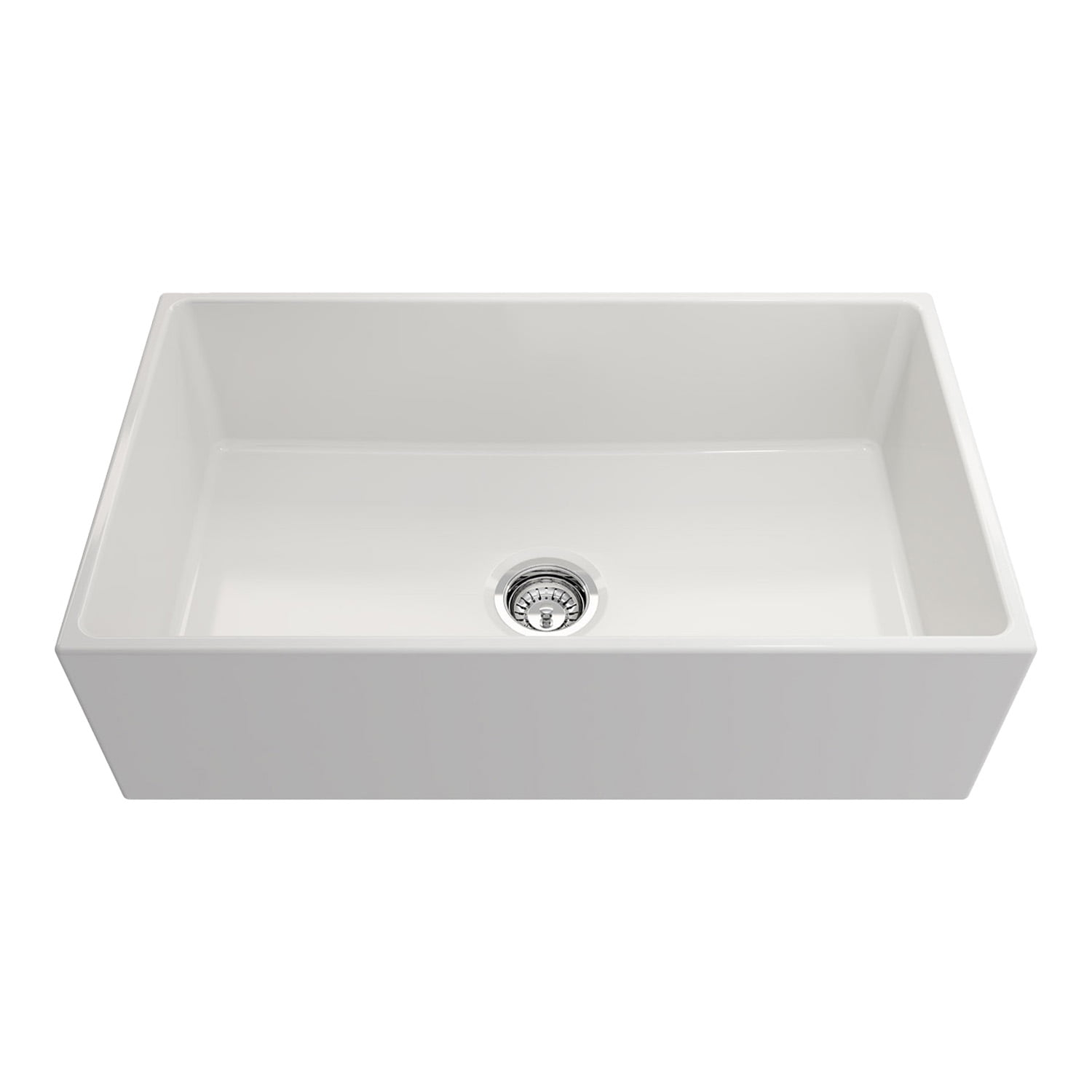 33" Fireclay Kitchen Sink, Crestwood Farmhouse Sink, White Fireclay Kitchen sink, Single Bowl Apron Front, Plain Ceramic Farm sink