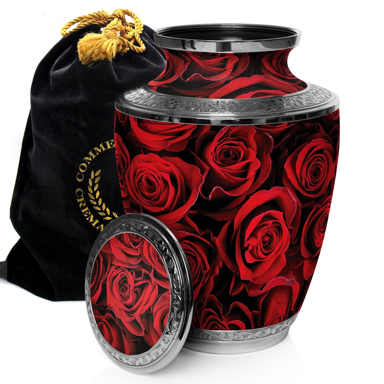 Crimson Rose Urns for Cremation Ashes Large Urn XL or Small Keepsake Urns for Adult Cremation Ashes & Urns for Human Ashes for Home or Burial Cremation Urns Extra Large