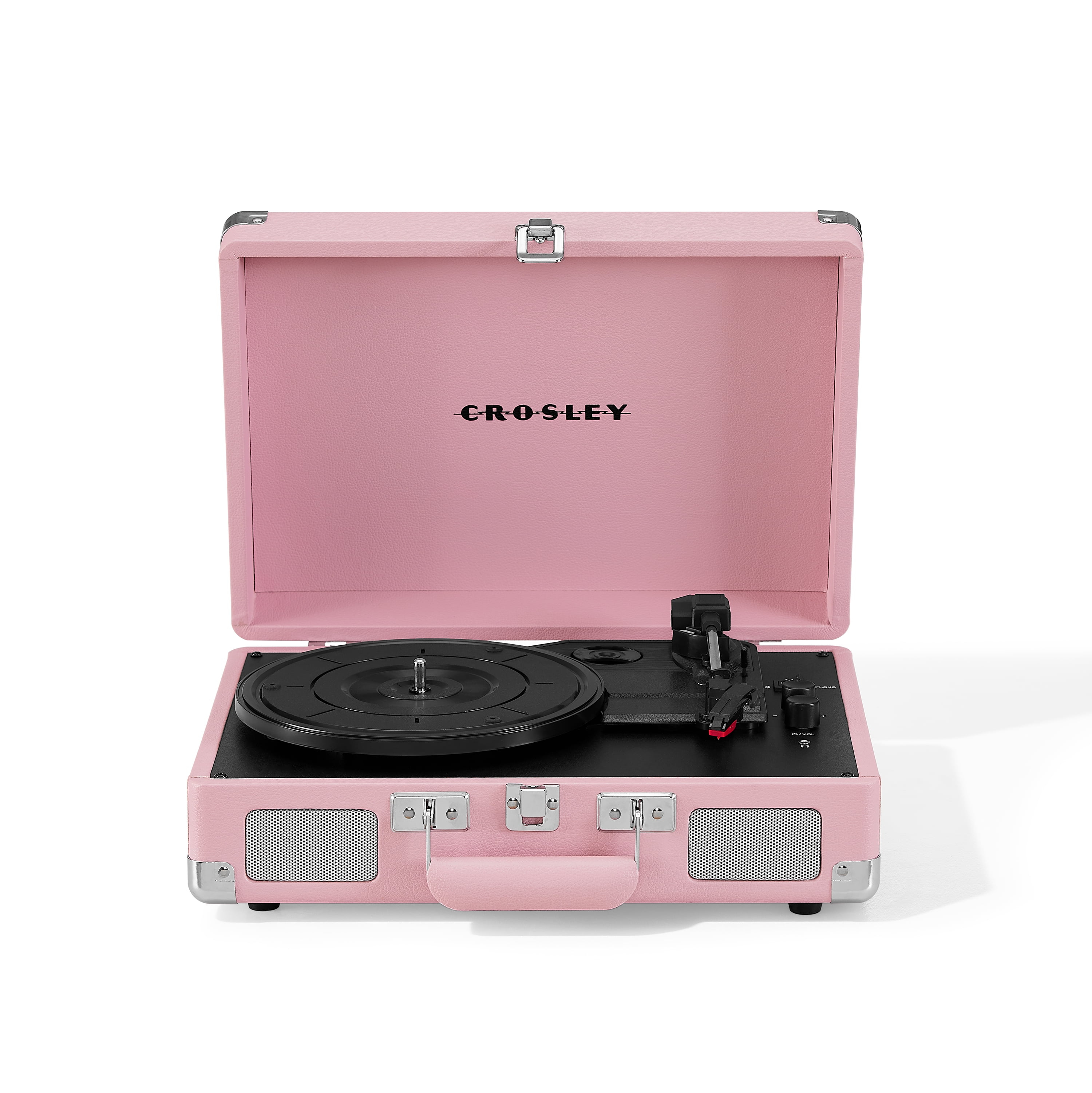 Crosley Cruiser Premier Vinyl Record Player with Speakers and Bluetooth -Blush Pink