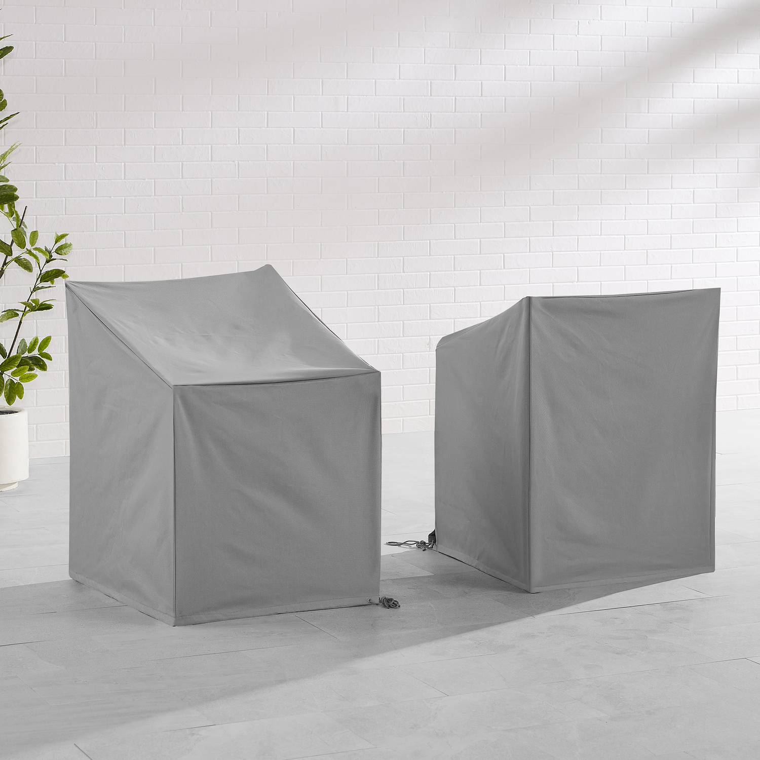 Outdoor Dining Arm Chair Furniture Cover Set, Gray - 2 Piece