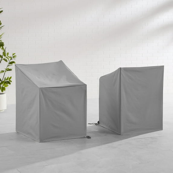 Outdoor Dining Arm Chair Furniture Cover Set, Gray - 2 Piece