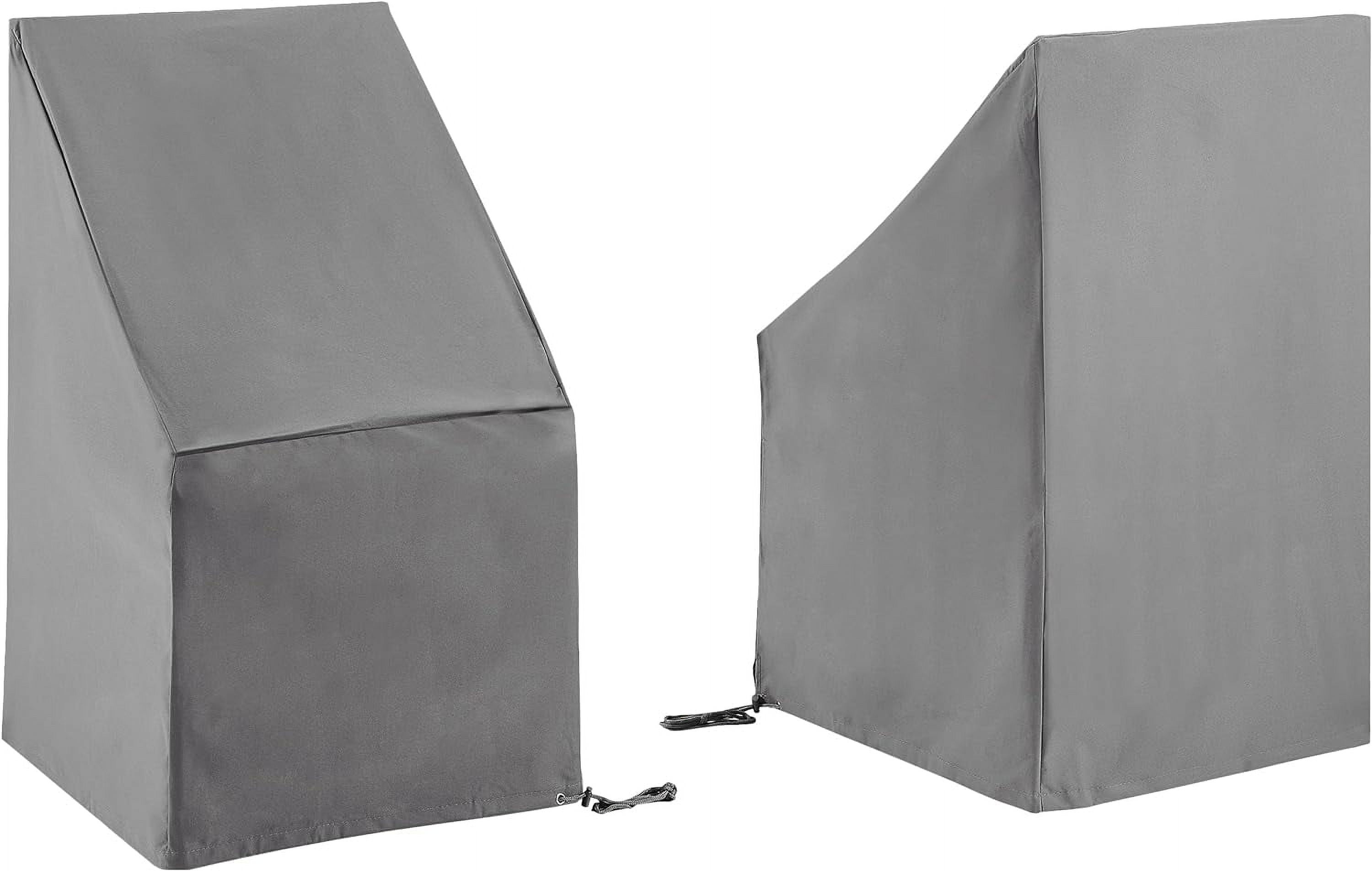 Crosley Furniture 2-Piece Vinyl Outdoor Side Chair Furniture Cover Set in Gray