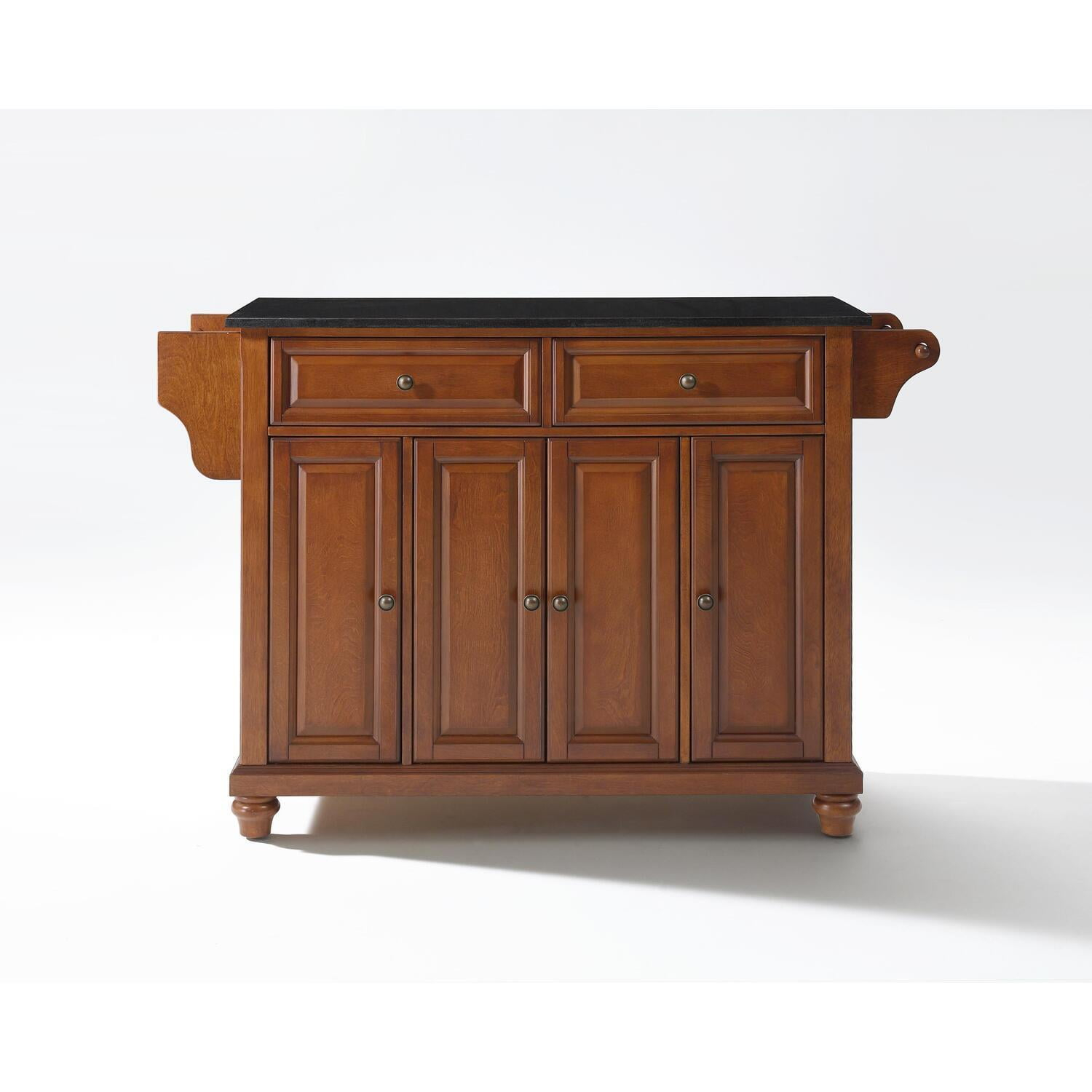 Crosley Furniture Cambridge Wood Kitchen Island in Cherry/Black