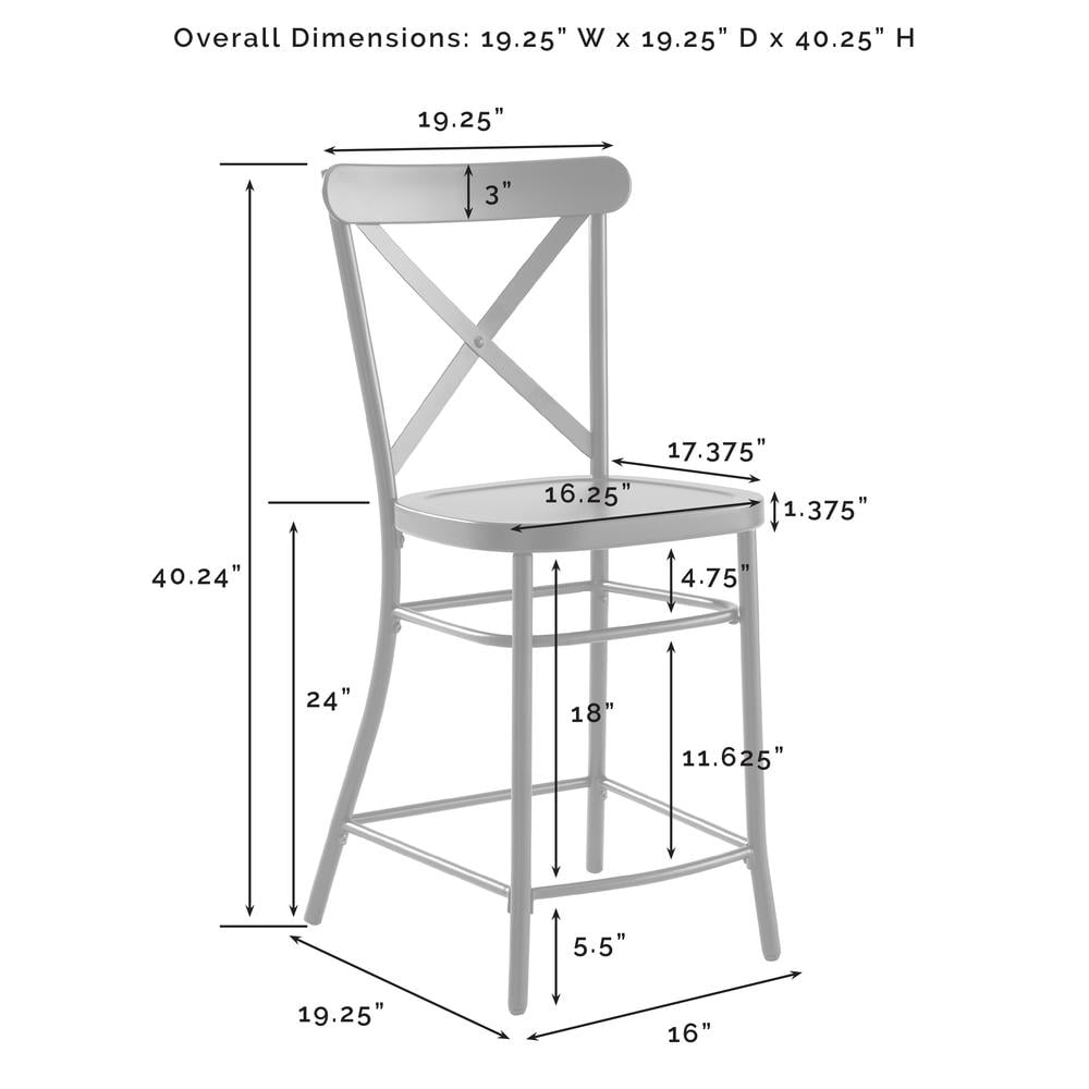 Clifton Kitchen Island with Camille Stools Distressed White/Black - Crosley