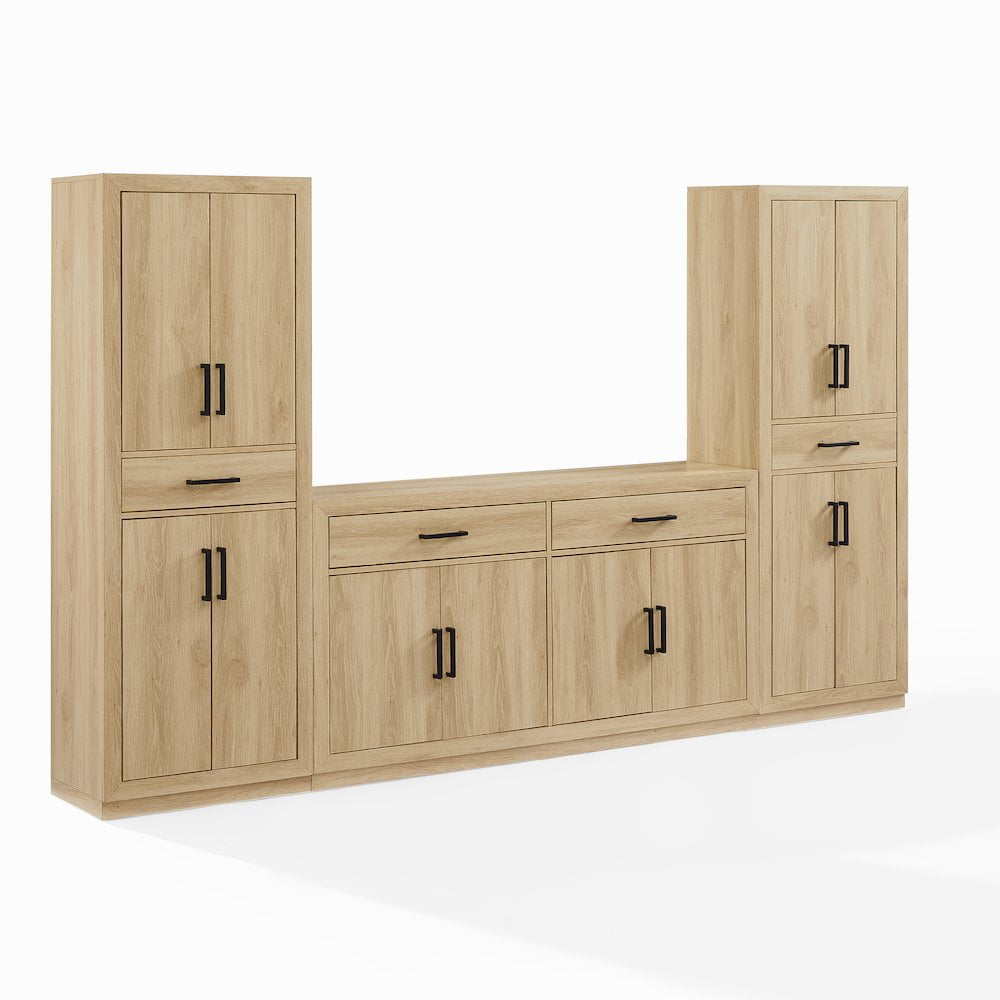Crosley Furniture Isla 3-Piece Sideboard And Pantry Set- Sideboard & 2 Pantries