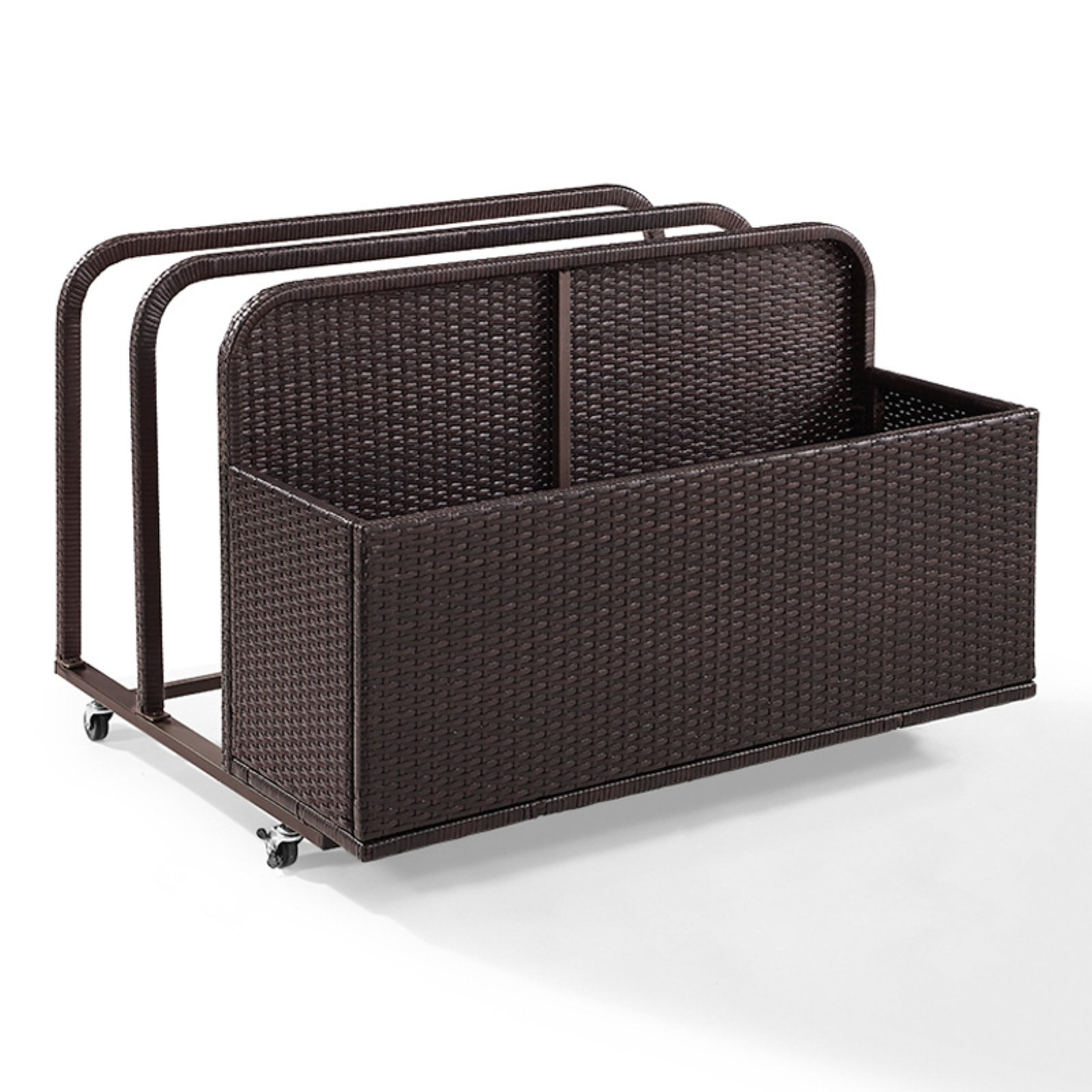 Crosley Furniture Palm Harbor Wicker Outdoor Storage Pool Caddy for Toys, Floats, Patio Furniture Cushions