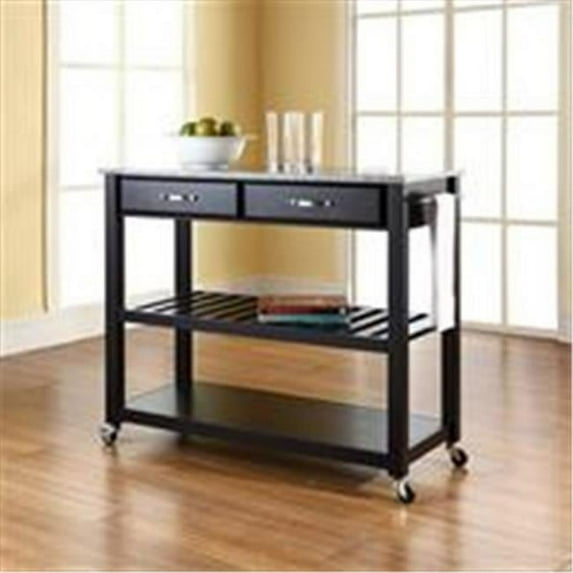 Crosley Furniture  Solid Granite Top Kitchen Cart-Island - Black