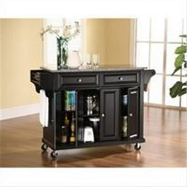 Crosley Furniture  Solid Granite Top Kitchen Cart-Island - Black