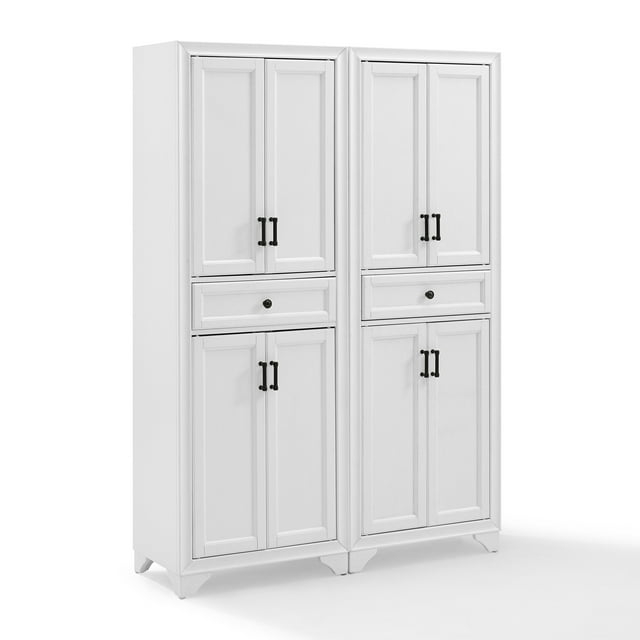 Crosley Furniture Tara 2-Piece Pantry Storage Cabinet Set with Shelves, Kitchen, Dining, or Laundry Room