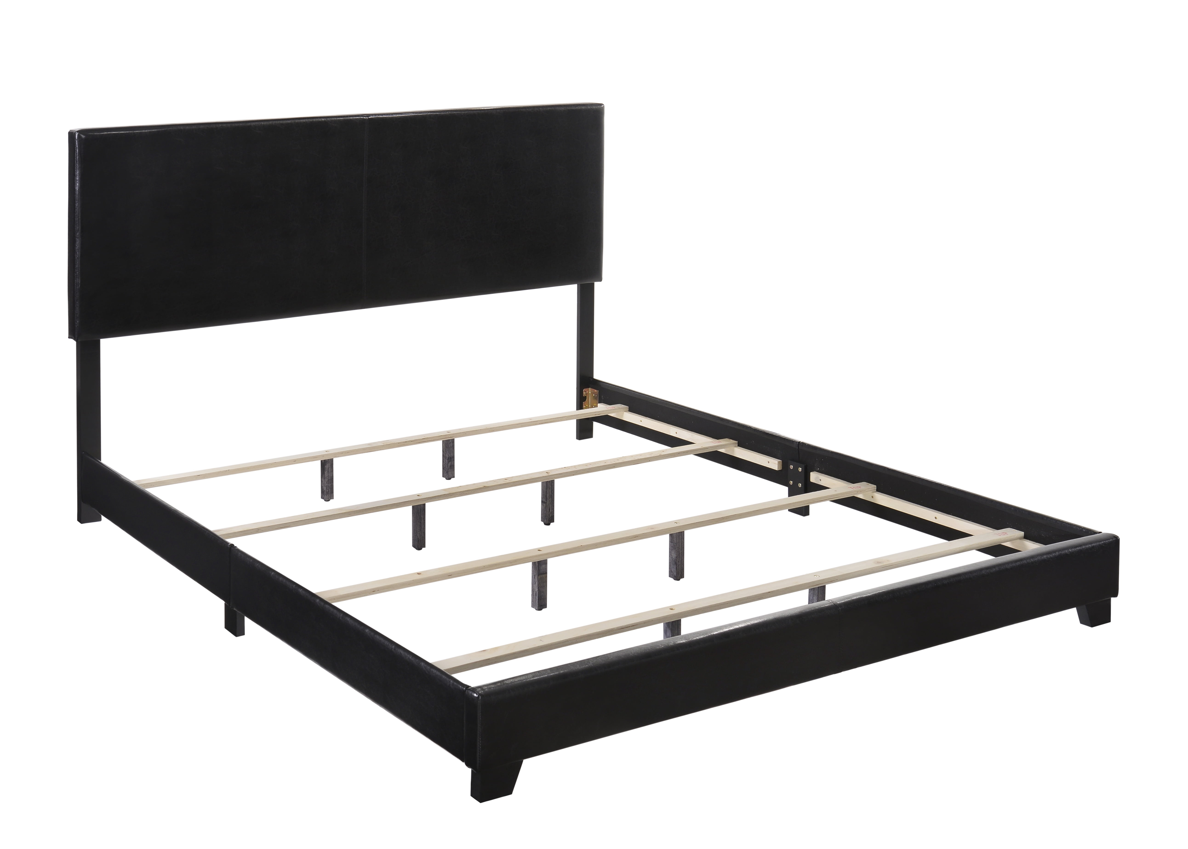 Crown Mark Erin Faux Leather Bed, Black, King
