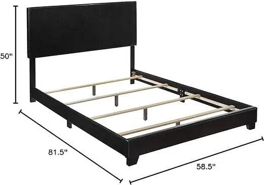 Crown Mark Erin Faux Leather Bed, Black, Full