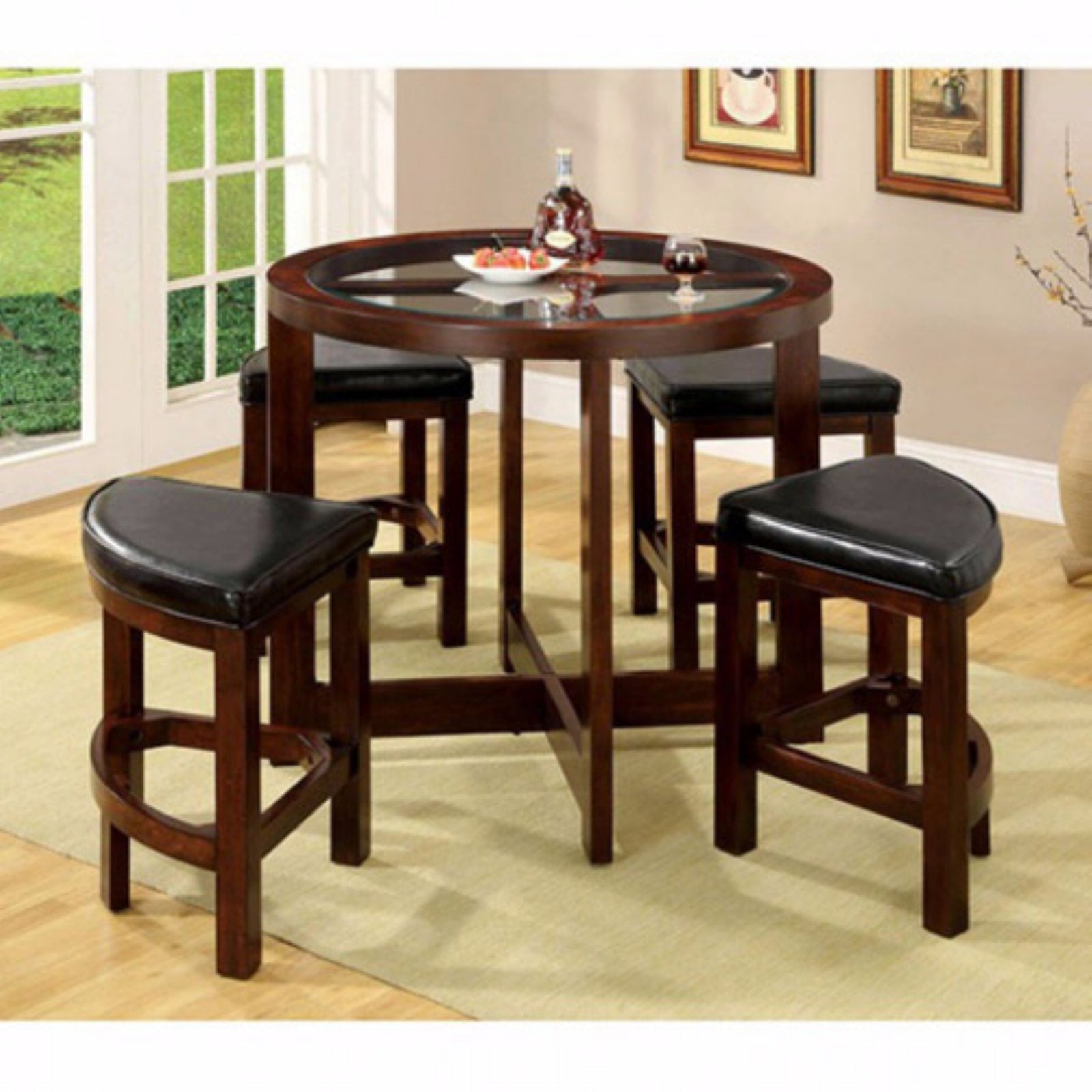 Crystal Cove I Quaint Virile 5 Piece Counter Height Table Set