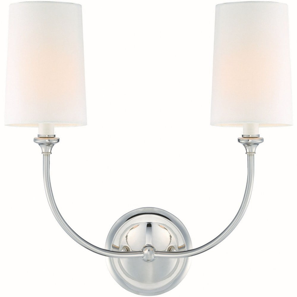 2242-PN-Crystorama Lighting-Sylvan - 2 Light Wall Sconce-Polished Nickel Finish