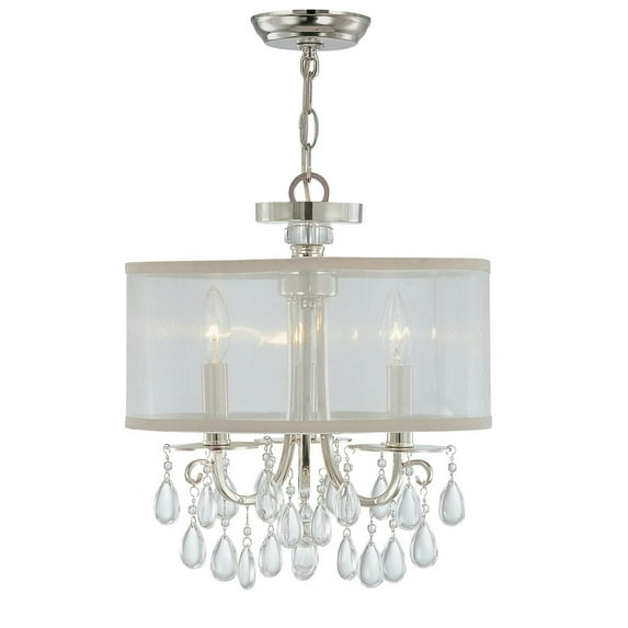 Crystorama 5623-CH Hampton Pantalla de Tambor de 3 Luces