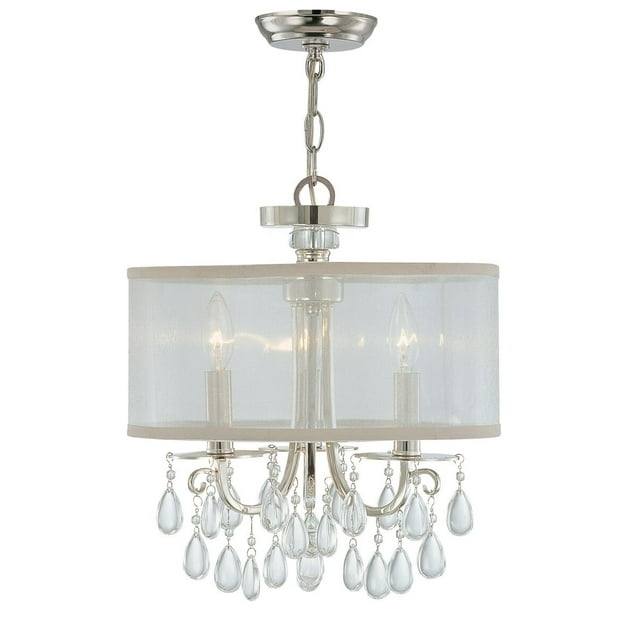 Crystorama 5623-CH Hampton Pantalla de Tambor de 3 Luces