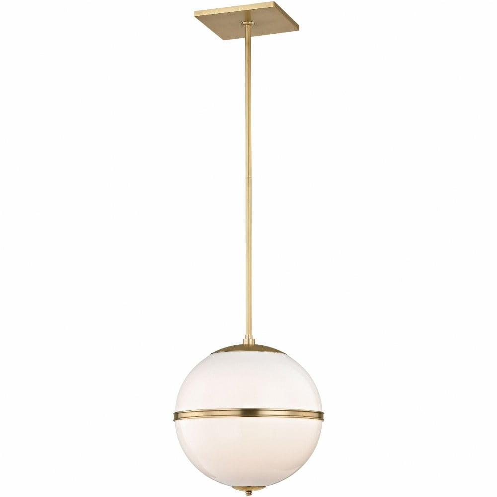 2112-AG-Crystorama Lighting-Truax - One Light Pendant in Classic Style - 12 Inches Wide by 13.5 Inches High-Aged Brass Finish